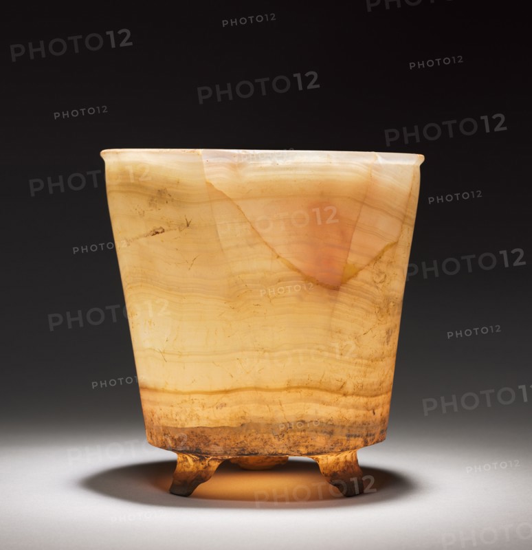 Offering Group, c. 800-1200(?). Mexico, Guerrero(?), San Jerónimo de Juárez, Xochicalco style. Travertine or tecali; diameter: 18.8 x 18.4 cm (7 3/8 x 7 1/4 in.); overall: 18.9 cm (7 7/16 in.); part 2: 12 cm (4 3/4 in.); part 3: 4.7 cm (1 7/8 in.).