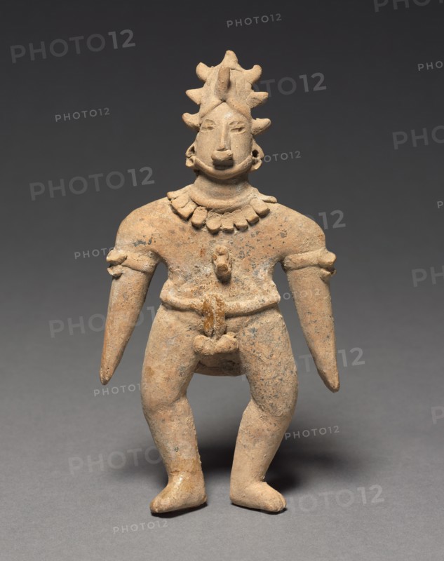 Flat Male Figure, 100 BC - 300. Mexico, Colima. Pottery; overall: 20 x 10.5 cm (7 7/8 x 4 1/8 in.).
