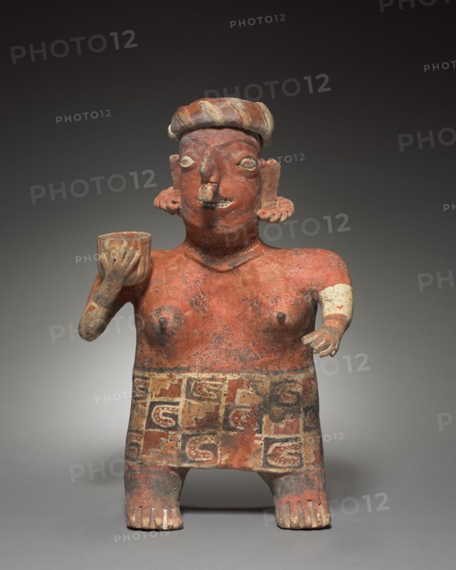 Standing Female Figure, c. 100 BC-AD 300. Mexico, Nayarit, Ixtlan del Rio style. Earthenware with colored slips; overall: 48 x 30.8 x 16 cm (18 7/8 x 12 1/8 x 6 5/16 in.).