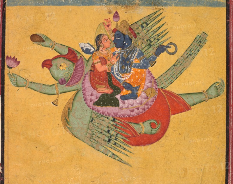 Vishnu and Lakshmi on Garuda, c. 1750