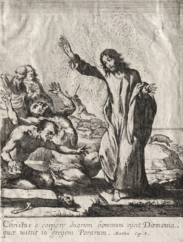 The Miracles of Jesus Christ:  Christ Delivering the Possessed. Claude Vignon (French, 1593-1670). Etching