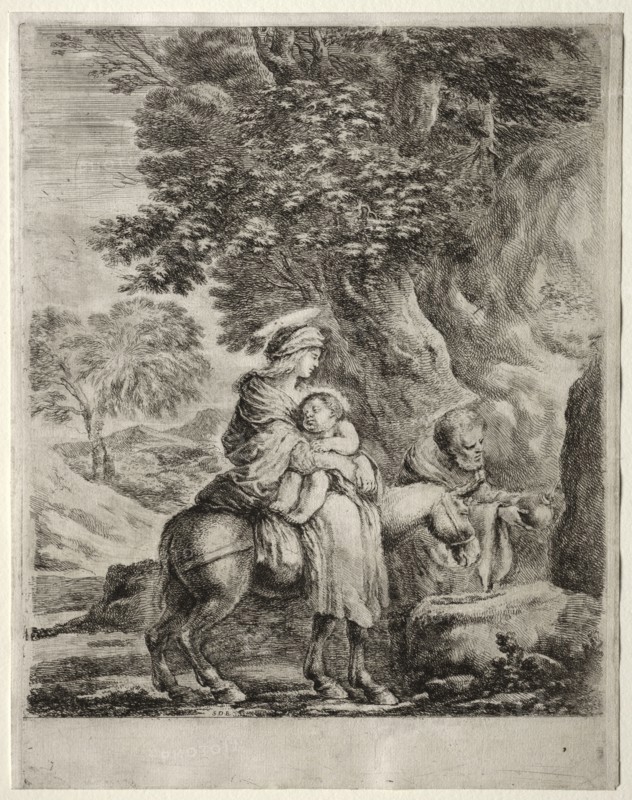 Flight into Egypt. Stefano Della Bella (Italian, 1610-1664). Etching