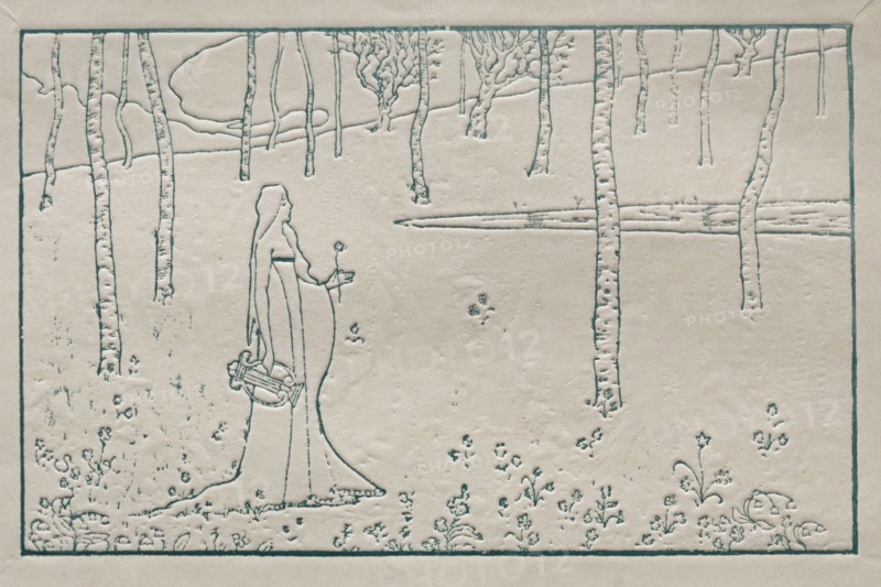 Sappho, 1895. Maurice Dumont (French, 1870-1899). Gypsograph; sheet: 27.6 x 36.6 cm (10 7/8 x 14 7/16 in.); image: 12 x 19.1 cm (4 3/4 x 7 1/2 in.)
