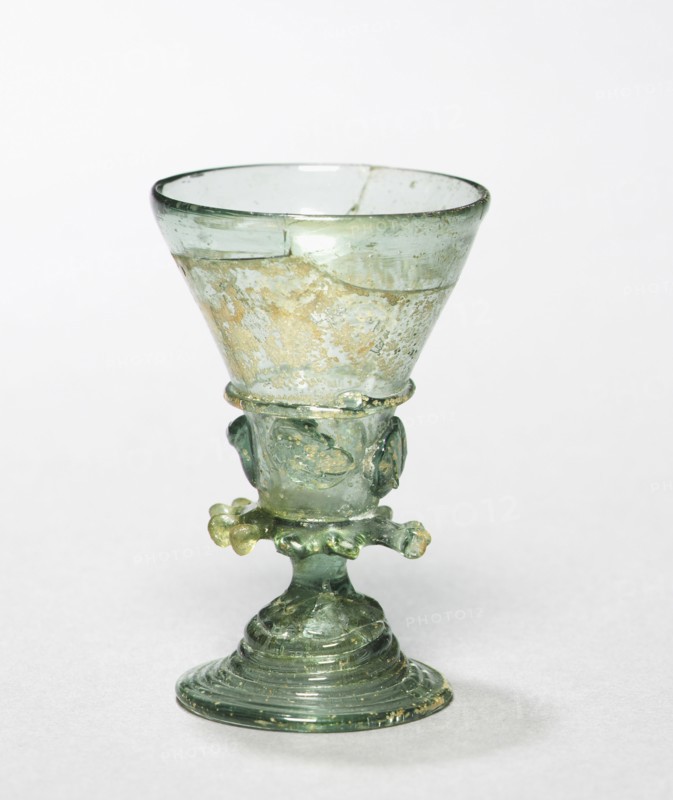 Goblet (Berkemeyer), c. 1525-1550. Germany, 16th century. Green glass; overall: 7 cm (2 3/4 in.).