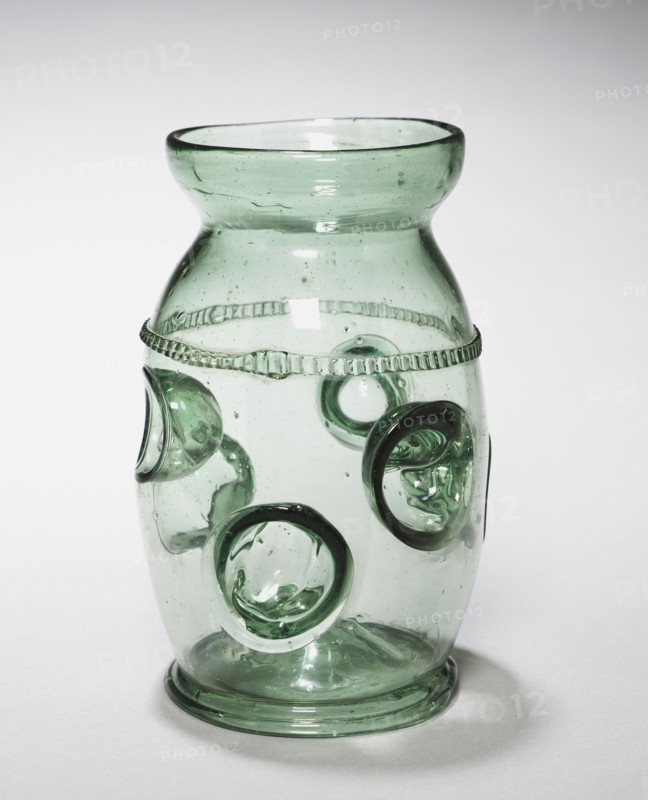 Tumbler (Daumenglas), c. 1600. Germany, late 16th-early 17th century. Green glass; overall: 19.6 cm (7 11/16 in.).