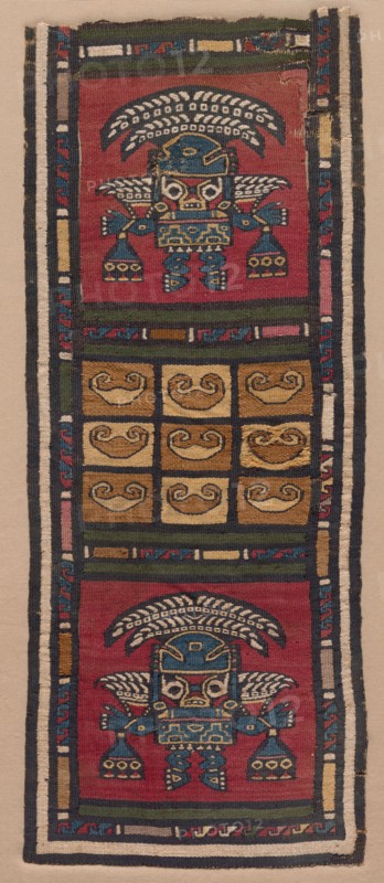 Tapestry Fragment, 700-1370s. Peru, North Coast, Lambayeque (Sicán) people. Camelid fiber and cotton, tapestry weave; overall: 40 x 17.2 cm (15 3/4 x 6 3/4 in.)