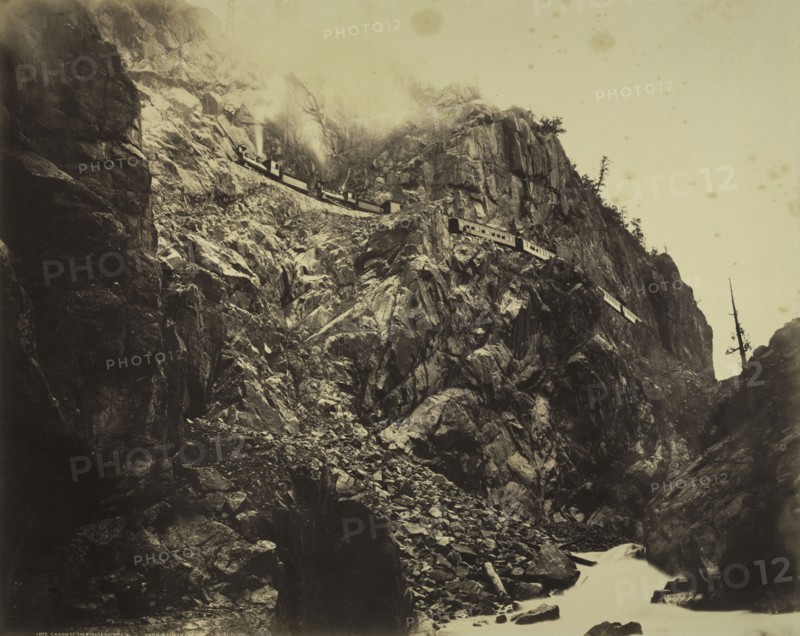 Cañon of the Rio las Animas, c. 1882-1886. William Henry Jackson (American, 1843-1942). Albumen print from wet collodion negative; image: 42.1 x 53.1 cm (16 9/16 x 20 7/8 in.); matted: 76.2 x 81.3 cm (30 x 32 in.)