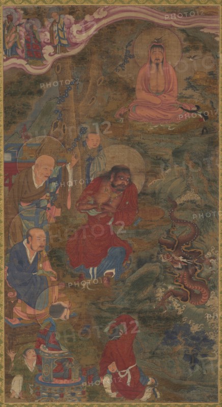 Miracle of the Dragon, 1600s. China, Ming dynasty (1368-1644). Hanging scroll, ink, color, and gold on silk; image: 109.2 x 58.5 cm (43 x 23 1/16 in.); overall: 205.4 x 76.4 cm (80 7/8 x 30 1/16 in.).