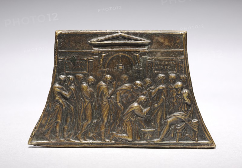 Christ Washing the Feet of the Apostles, 1500s. Valerio Belli (Italian, c. 1468-1546). Bronze; overall: 6.3 x 9.7 cm (2 1/2 x 3 13/16 in.).