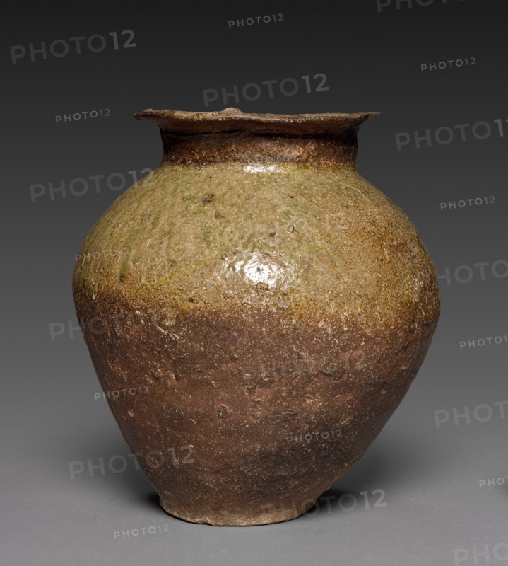 Storage Vessel: Tokoname Ware, 12th century. Japan, Heian Period (794-1185). Stoneware with natural ash glaze; diameter: 32.2 cm (12 11/16 in.); overall: 35.5 cm (14 in.); diameter of rim: 21.6 cm (8 1/2 in.).