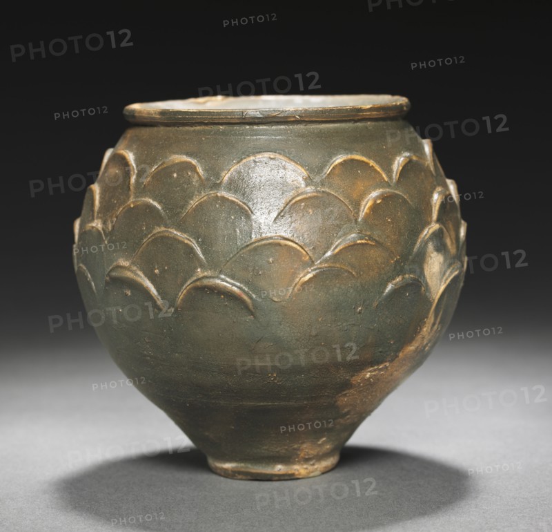 Beaker with Scale Pattern, 1-100. Rhenish (Cologne), Gallo-Roman, 1st Century. Reddish ware with dark gray burnished slip; diameter: 10.2 cm (4 in.); overall: 11.2 cm (4 7/16 in.).