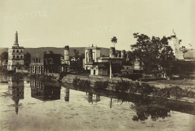 Taylor, Col. Meadows; Architecture in Dharwar and Mysore: Tank and Temples at Bunshunkuree, c. 1857. Col. Thomas Biggs (British, 1822-1905), J. Murray, pl. 88. Albumen print from wet collodion negative; image: 26.7 x 39.4 cm (10 1/2 x 15 1/2 in.); matted: 50.8 x 61 cm (20 x 24 in.)