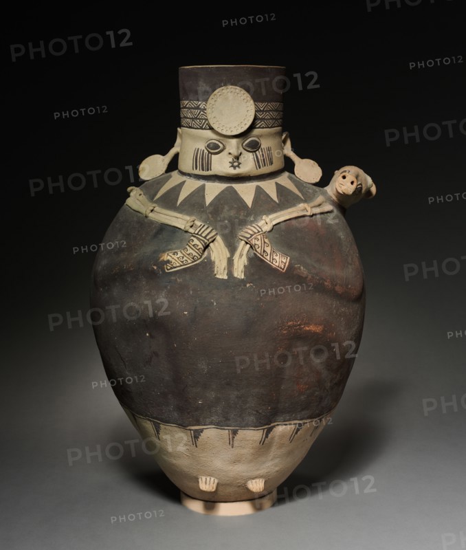 Vessel in the Shape of a Figure, 1000-1460s. Peru, Central Coast, Chancay sytle, 12th-15th century. Earthenware with painted slip; overall: 63.5 cm (25 in.).