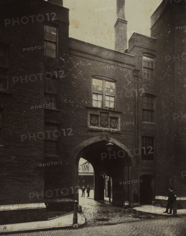 Old London: Lincoln's Inn, Gate House, 1876. Alfred H. Bool (British), album issued by The Society for Photographing the Relics of Old London, and John Bool (British). Carbon print; image: 23.3 x 18.4 cm (9 3/16 x 7 1/4 in.); matted: 50.8 x 40.6 cm (20 x 16 in.)