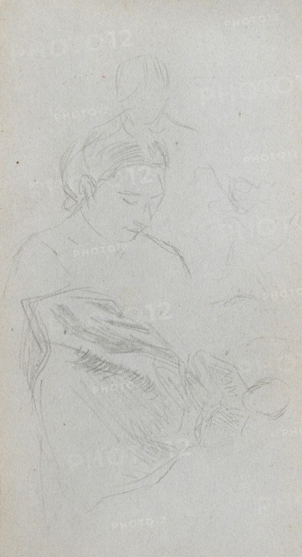 Sketchbook, page 82: Study of Fgures. Ernest Meissonier (French, 1815-1891). Graphite