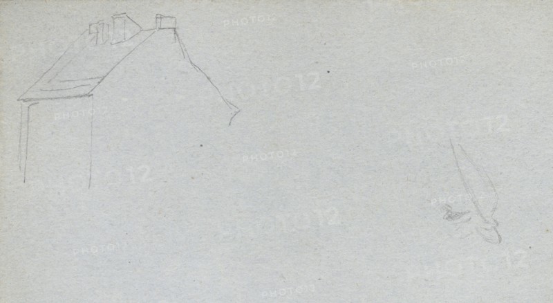 Sketchbook, page 54: Architecture Study. Ernest Meissonier (French, 1815-1891). Graphite