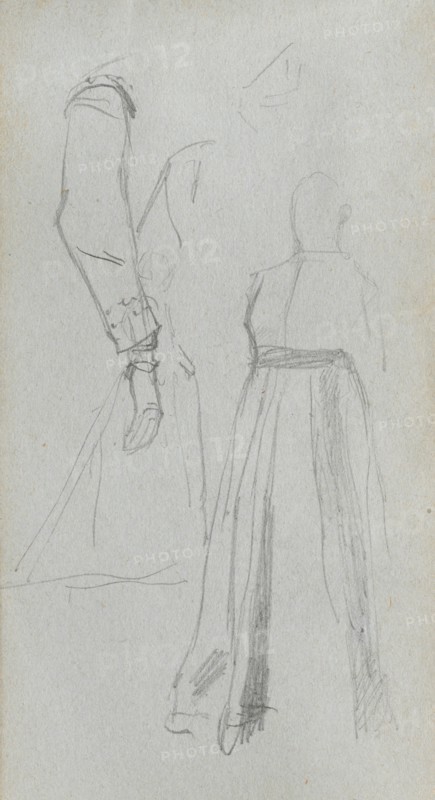 Sketchbook, page 31: Study of Figures. Ernest Meissonier (French, 1815-1891). Graphite;