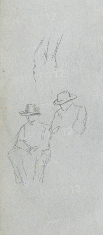 Sketchbook, page 32: Study of Figures. Ernest Meissonier (French, 1815-1891). Graphite;