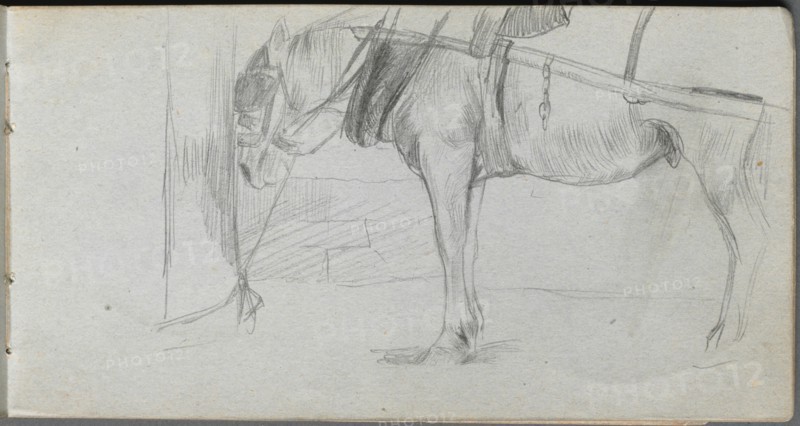 Sketchbook, page 06: Study of a Horse. Ernest Meissonier (French, 1815-1891). Graphite;