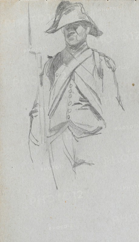 Sketchbook, page 67: Study of a Soldier. Ernest Meissonier (French, 1815-1891). Graphite;