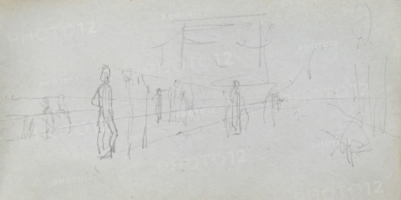 Sketchbook, page 40: Perspective Study. Ernest Meissonier (French, 1815-1891). Graphite;