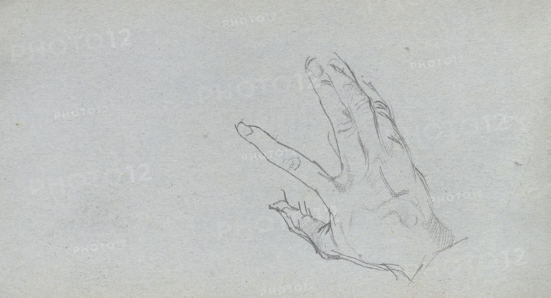 Sketchbook, page 68: Study of a Hand. Ernest Meissonier (French, 1815-1891). Graphite