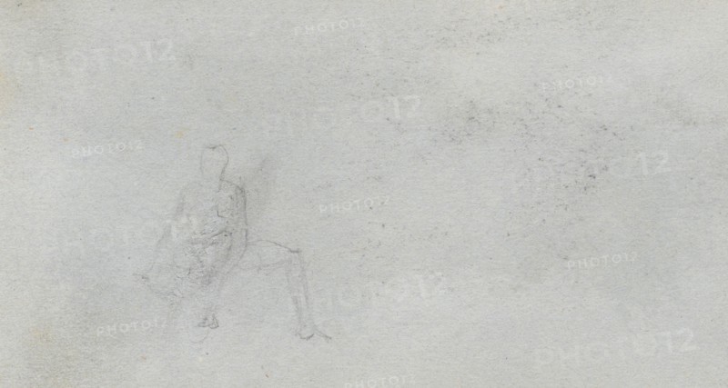 Sketchbook, page 77: Figure Study. Ernest Meissonier (French, 1815-1891). Graphite