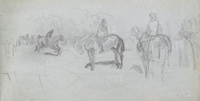 Sketchbook, page 52: Figure Study . Ernest Meissonier (French, 1815-1891). Graphite;