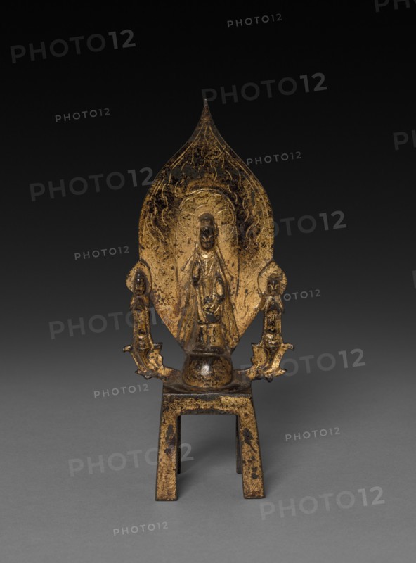 Sakyamuni with Two Attendants, 7th Century. China, Sui dynasty (581-618). Gilt bronze;