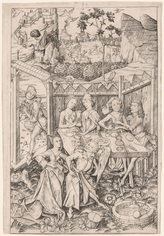 The Garden of Love (Large Plate), c. 1465. Master E. S. (German). Engraving