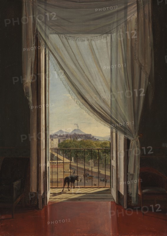 A View of Naples through a Window, 1824. Franz Ludwig Catel (German, 1778-1856). Oil on paper, mounted on canvas; framed: 59.5 x 46 x 5.5 cm (23 7/16 x 18 1/8 x 2 3/16 in.); unframed: 46.8 x 33.5 cm (18 7/16 x 13 3/16 in.)