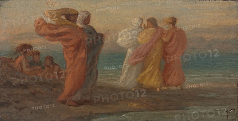 The Music Party, c. 1875. Elihu Vedder (American, 1836-1923). Oil on panel; unframed: 9.2 x 17.9 cm (3 5/8 x 7 1/16 in.).