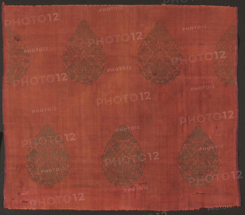 Brocade with Lotus Flowers, 1200s-mid 1300s. China, Northern, Mongol period, 13th - mid-14th century. Tabby, brocaded; silk and gold thread; overall: 58.4 x 67 cm (23 x 26 3/8 in.)
