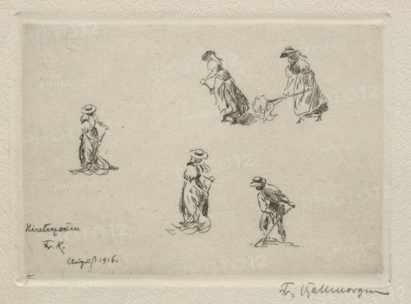 Haymakers, 1916. Friedrich Kallmorgan (German, 1856-1924). Etching