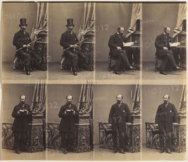 Monsieur Merlen, 1861. André-Adolphe-Eugène Disdéri (French, 1819-1889). Albumen print from wet collodion negative, uncut carte-de-visite proof print; image: 19.9 x 23.1 cm (7 13/16 x 9 1/8 in.); matted: 35.6 x 45.7 cm (14 x 18 in.)