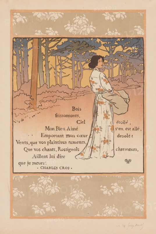Trembling Woods, 1893. Georges Auriol (French, 1863-1938), L'Estampe originale, Album II. Lithograph, printed in color; sheet: 58.4 x 32.5 cm (23 x 12 13/16 in.); image: 49.7 x 32.5 cm (19 9/16 x 12 13/16 in.)