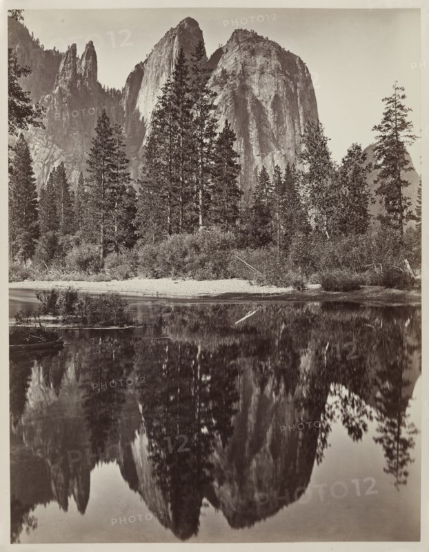 Cathedral Rocks and Reflections, Yosemite, 1864. Charles Leander Weed (American, 1824-1903). Albumen print from wet collodion negative; image: 51.9 x 39.9 cm (20 7/16 x 15 11/16 in.); paper: 70.8 x 55.4 cm (27 7/8 x 21 13/16 in.); matted: 76.2 x 61 cm (30 x 24 in.)
