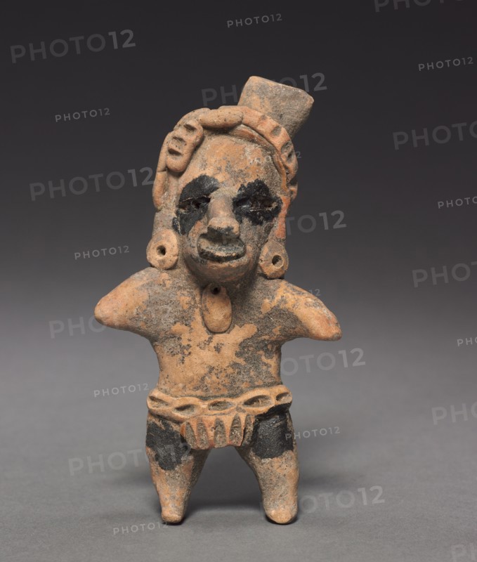 Standing Figurine, c. 150-1 BC. Mexico, Veracruz, Remojadas, 2nd-1st Century BC. Earthenware with asphalt paint; overall: 14 x 7.4 x 3.6 cm (5 1/2 x 2 15/16 x 1 7/16 in.).