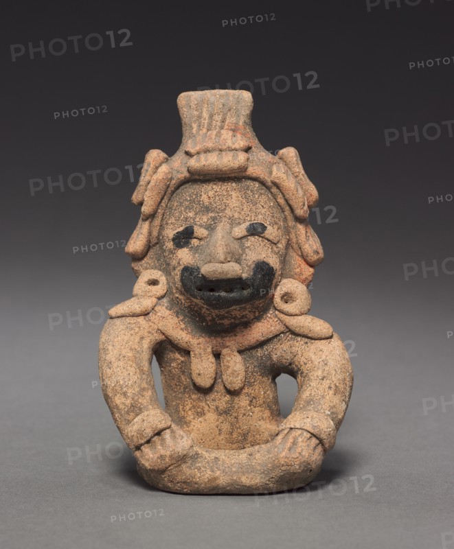 Seated Figurine, c. 150-1 BC. Mexico, Veracruz, Remojadas, 2nd-1st Century BC. Earthenware with asphalt paint; overall: 12.3 x 8 x 5 cm (4 13/16 x 3 1/8 x 1 15/16 in.).