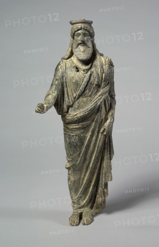 Statuette of Dionysos, 50 BC - 50. Italy, Roman, 1st Century BC-1st Century. Bronze and silver and traces of gilding, hollow cast; overall: 39.7 x 17.8 x 16.1 cm (15 5/8 x 7 x 6 5/16 in.).