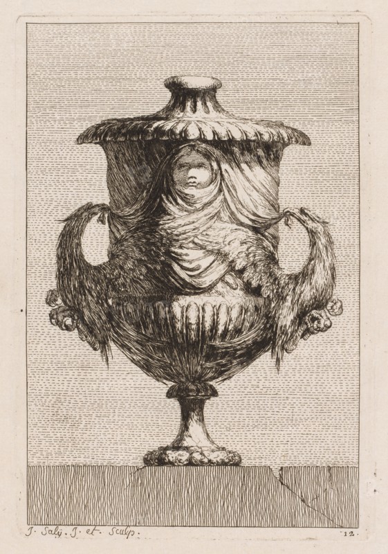 Suite of Vases:  Plate 12, 1746. Jacques François Saly (French, 1717-1776). Etching; sheet: 29.9 x 23.2 cm (11 3/4 x 9 1/8 in.); platemark: 19 x 12.9 cm (7 1/2 x 5 1/16 in.)