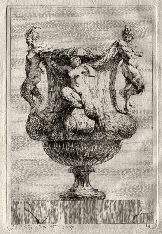 Suite of Vases:  Plate 14, 1746. Jacques François Saly (French, 1717-1776). Etching; sheet: 30 x 22.6 cm (11 13/16 x 8 7/8 in.); platemark: 19 x 12.7 cm (7 1/2 x 5 in.)
