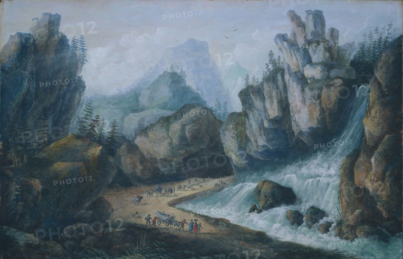 Torrent and Waterfall in the Alps, 1792. Louis Bélanger (French, 1756-1816). Gouache; sheet: 62.8 x 97 cm (24 3/4 x 38 3/16 in.).