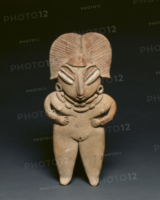 Female Figurine, c. 400-100 BC. Mexico, Chupicuaro, Guanajuanto. Earthenware with pigments; overall: 22.5 x 10.5 cm (8 7/8 x 4 1/8 in.).
