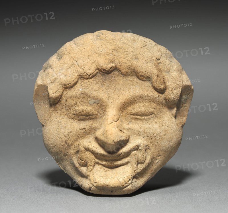 Gorgon Plaque , c. 525 BC - 475 BC. Greece, South Italy, 6th-5th Century BC. Terracotta; overall: 6.9 x 6.9 cm (2 11/16 x 2 11/16 in.).