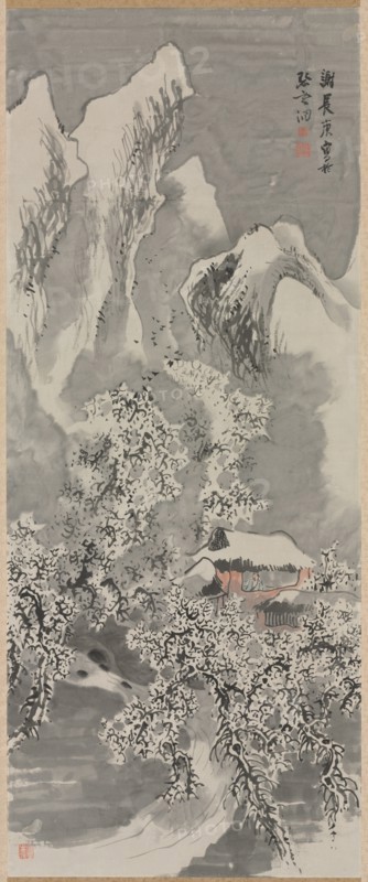 Snow Landscape, c. 1770s. Yosa Buson (Japanese, 1716-1783). Hanging scroll; ink and color on paper; painting only: 174.6 x 67.3 cm (68 3/4 x 26 1/2 in.).