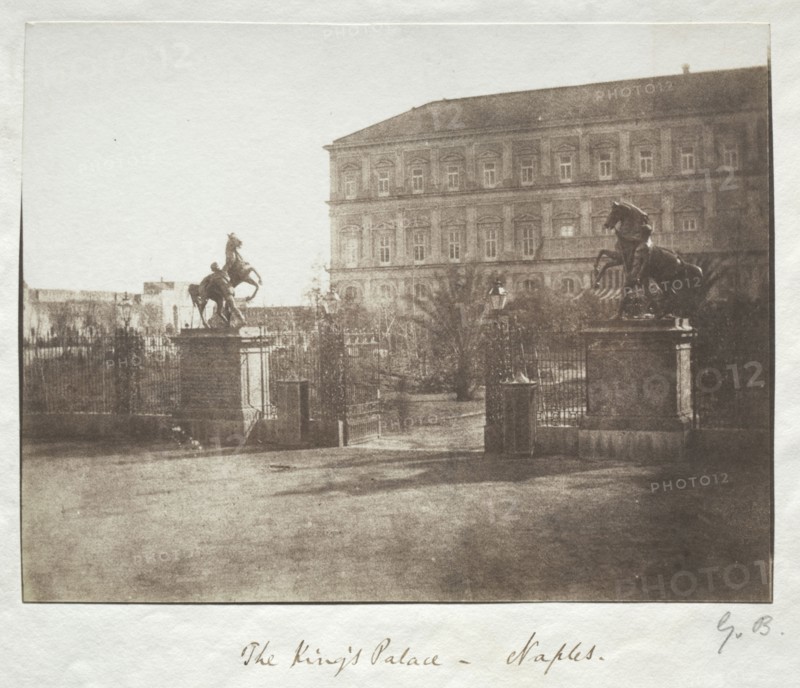 The King's Palace, Naples, before 1852. Reverend George Wilson Bridges (British, 1788-1863). Salted paper print from calotype negative; image: 15.8 x 20.3 cm (6 1/4 x 8 in.); matted: 35.6 x 45.7 cm (14 x 18 in.)
