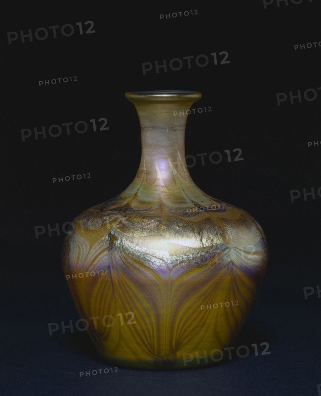 Vase, c. 1894. Studio of Louis Comfort Tiffany (American, 1848-1933). Favrile glass; diameter: 7.8 cm (3 1/16 in.); overall: 10.2 cm (4 in.).