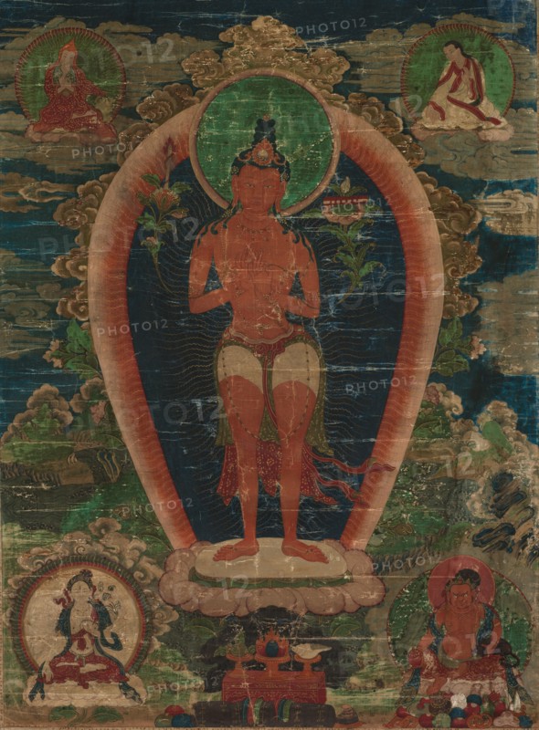 Bodhisattva Padmapani, early 1700s. Tibet, 18th century. Ink and slight color on cotton; overall: 57.6 x 42.4 cm (22 11/16 x 16 11/16 in.).