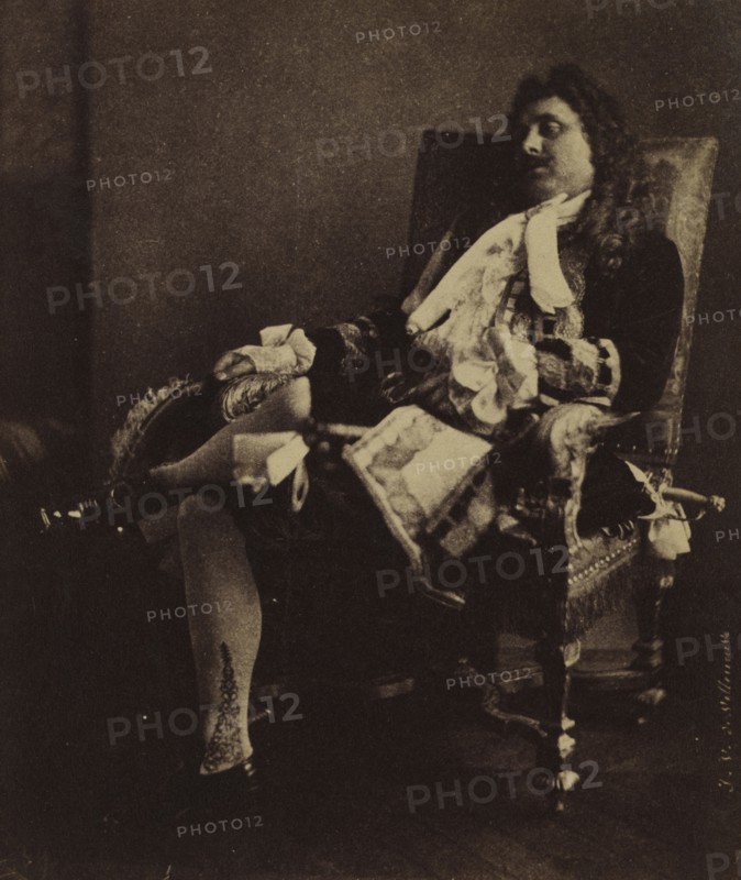 Mr. Leroux in the Role of Alceste in Le Misanthrope, mid-1850s. Julien Vallou de Villeneuve (French, 1795-1866). Albumen print from wax paper negative; image: 14.4 x 12.1 cm (5 11/16 x 4 3/4 in.); matted: 45.7 x 35.6 cm (18 x 14 in.)